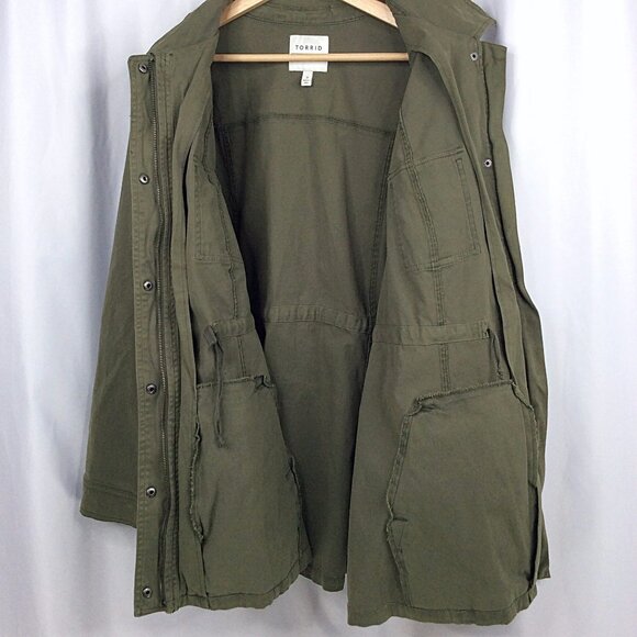 Torrid Military Army Green Anorak Utilty Jacket Women's Plus Size 3X Canvas - Picture 9 of 12